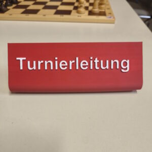 SSTurLei Aufstellschild mit Beschriftung Turnierleitung, Farbe nach Wahl